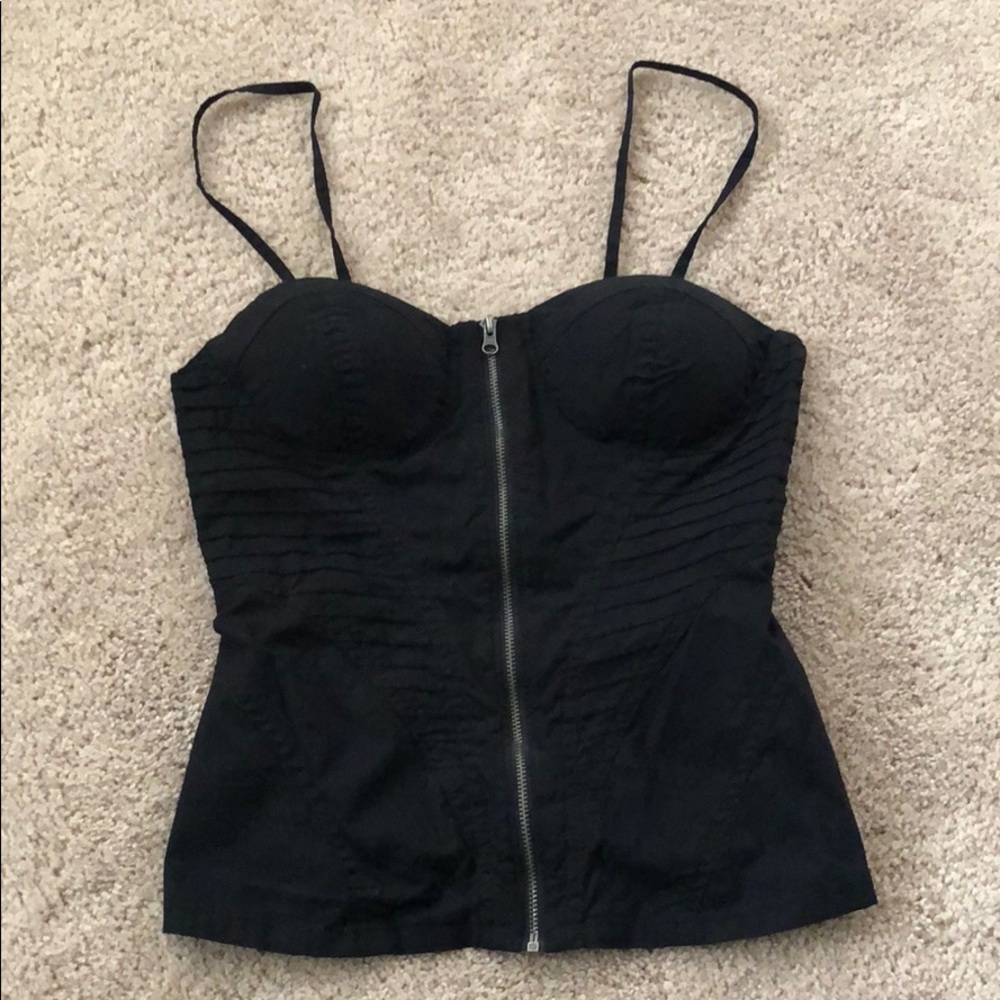 Black Zip Front Bustier!